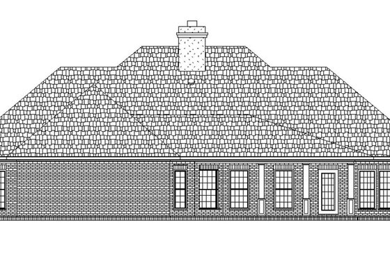 Exterior - Rear Elevation for Traditional House Plan #45-599 - 3 bed, 2 bath
