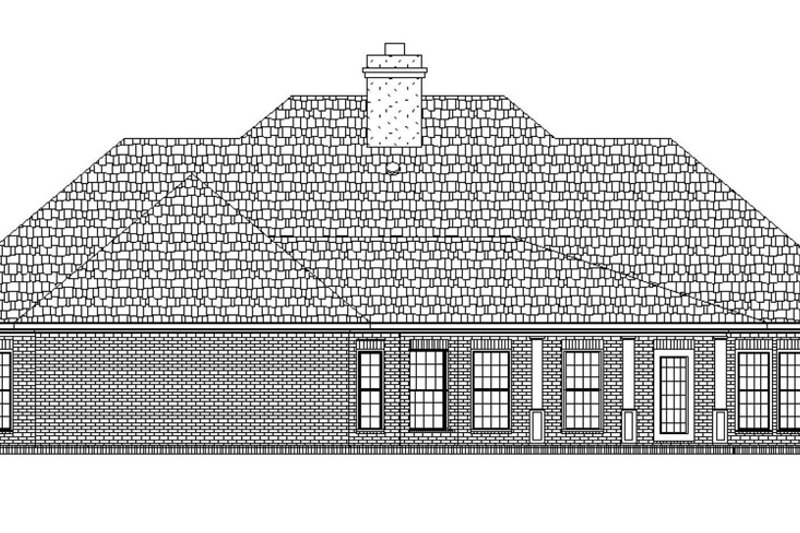 Architectural House Design - Exterior - Rear Elevation for Traditional House Plan #45-599 - 3 bed, 2 bath