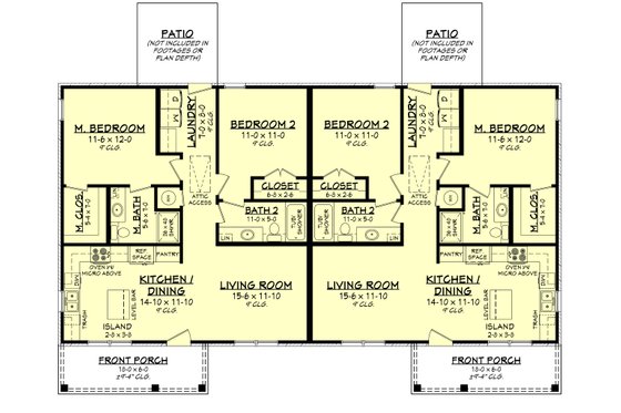 Floor Plan - Main Floor for Traditional House Plan #430-314 - 4 bed, 4 bath