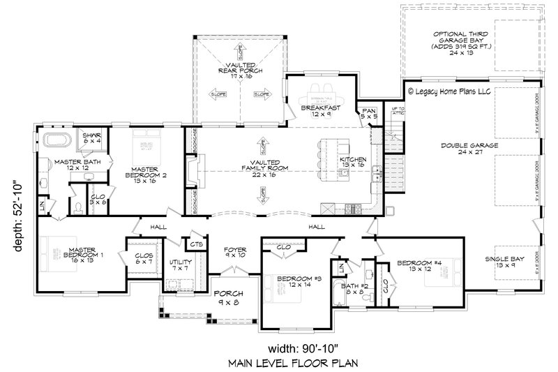 Architectural House Design - Floor Plan - Other Floor for Farmhouse House Plan #932-1234 - 4 bed, 2 bath