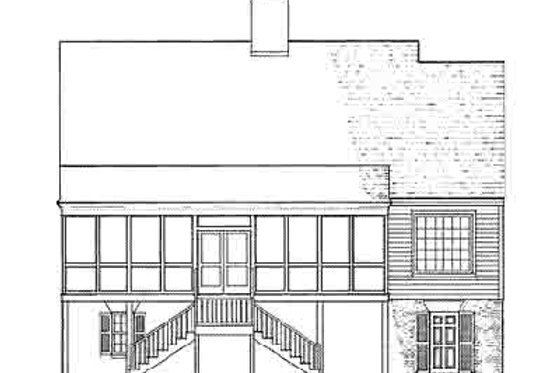 Exterior - Rear Elevation for Southern House Plan #137-110 - 4 bed, 3 bath