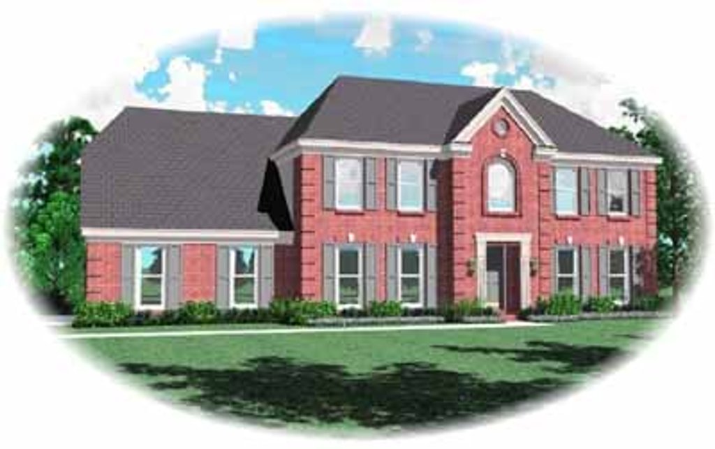Exterior - Front Elevation 2 for Southern House Plan #81-209 - 4 bed, 2.5 bath