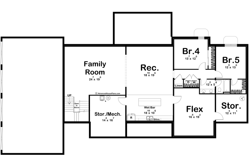 House Blueprint - Floor Plan - Lower Floor for Modern House Plan #455-771 - 3 bed, 2.5 bath