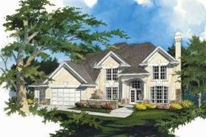 Mediterranean Exterior - Front Elevation Plan #48-182