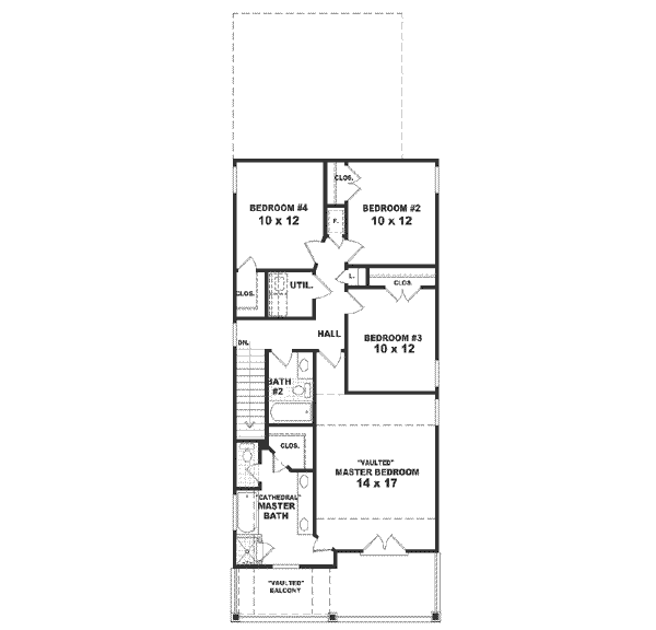Southern Floor Plan - Upper Floor Plan #81-118
