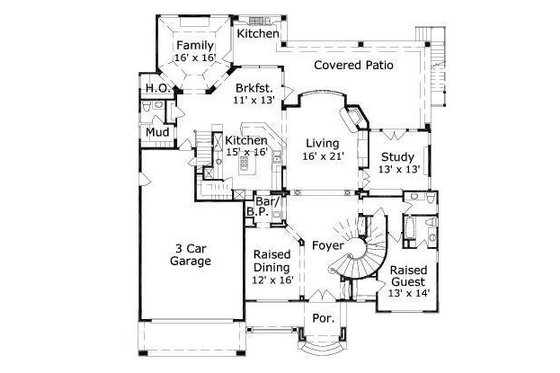 Floor Plan - Main Floor for European House Plan #411-377 - 5 bed, 4.5 bath