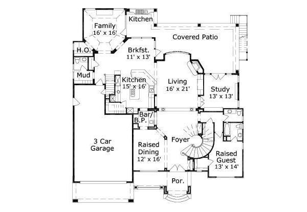 European Floor Plan - Main Floor Plan #411-377