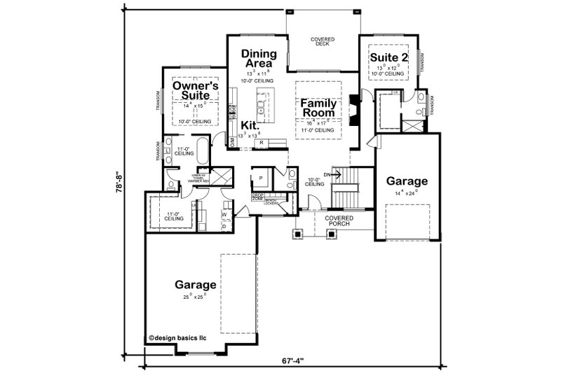 Home Plan - Floor Plan - Main Floor for Craftsman House Plan #20-2367 - 4 bed, 4 bath