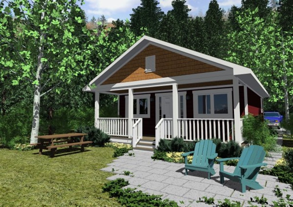 Cabin Style House Plan 1 Beds 1 Baths 598 Sq/Ft Plan 126149