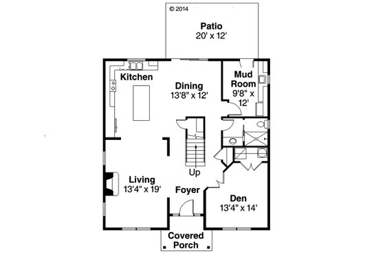 Floor Plan - Main Floor for Colonial House Plan #124-958 - 4 bed, 3 bath