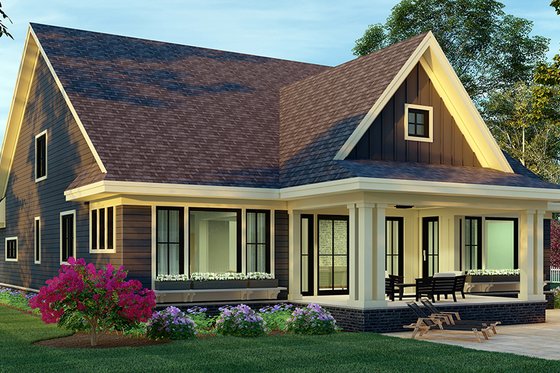 Exterior - Rear Elevation 2 for Craftsman House Plan #51-1174 - 4 bed, 3.5 bath
