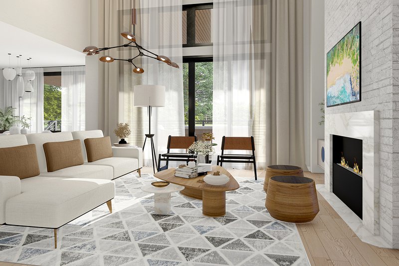 Architectural House Design - Interior - Family Room for Contemporary House Plan #124-1374 - 4 bed, 3 bath