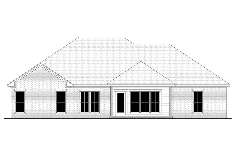 Architectural House Design - Exterior - Rear Elevation for Ranch House Plan #430-283 - 4 bed, 2 bath