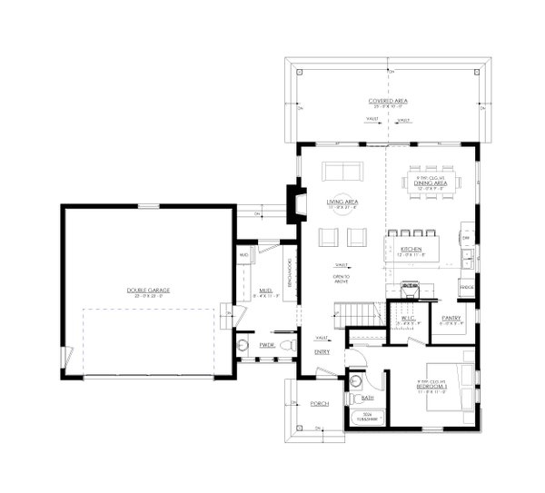 Cabin Floor Plan - Main Floor Plan #1114-9