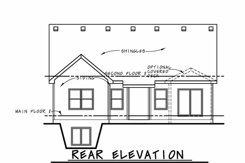 Architectural House Design - Exterior - Rear Elevation for Craftsman House Plan #20-2414 - 3 bed, 2.5 bath