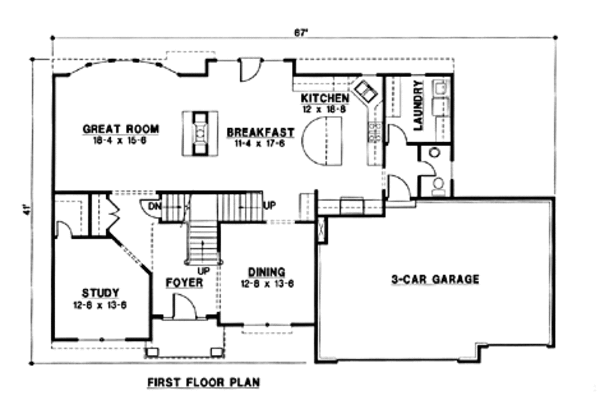 European Floor Plan - Main Floor Plan #67-180