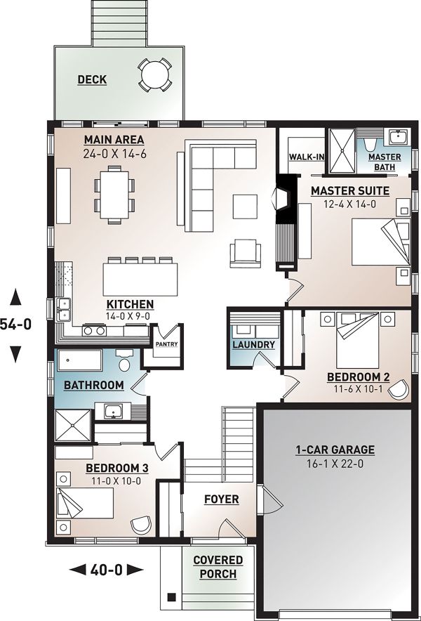 Home Plan - Modern Floor Plan - Main Floor Plan #23-2698