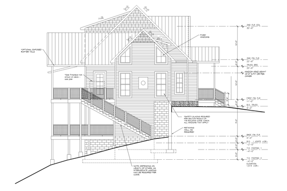 Exterior - Other Elevation 4 for Cabin House Plan #123-118 - 5 bed, 5 bath
