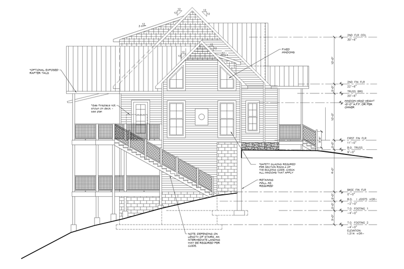 House Plan Design - Exterior - Other Elevation 4 for Cabin House Plan #123-118 - 5 bed, 5 bath
