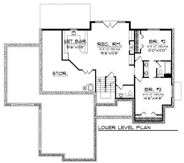 Home Plan - European Floor Plan - Lower Floor Plan #70-881