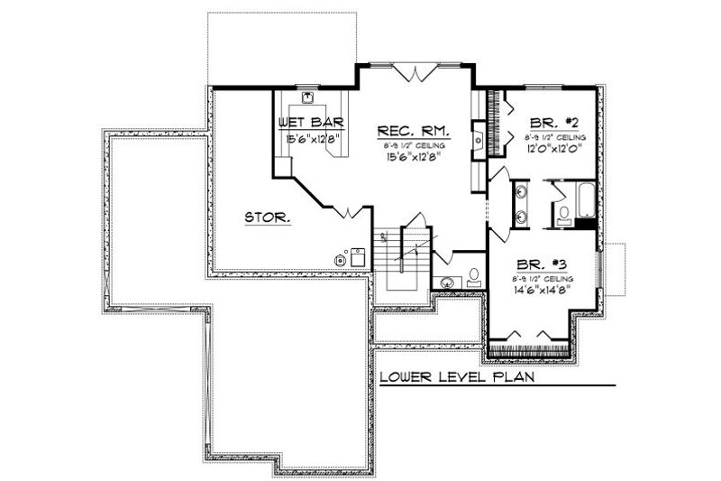 Home Plan - Floor Plan - Lower Floor for European House Plan #70-881 - 3 bed, 2.5 bath