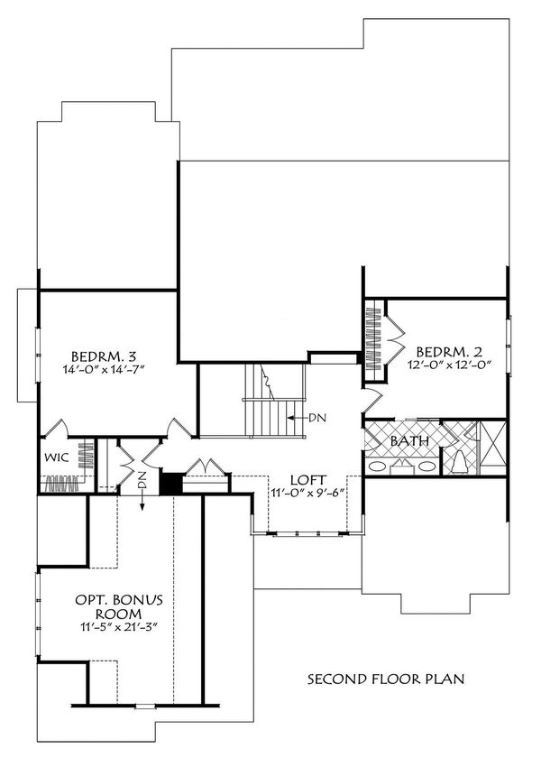 Farmhouse Floor Plan - Upper Floor Plan #927-1006
