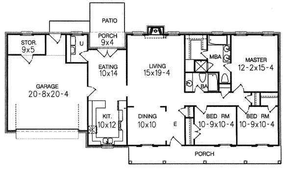 Ranch Floor Plan - Main Floor Plan #15-109