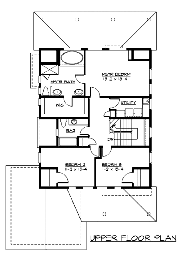 Craftsman Floor Plan - Upper Floor Plan #132-187