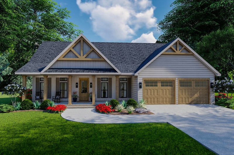 Architectural House Design - Craftsman Exterior - Front Elevation Plan #406-9673