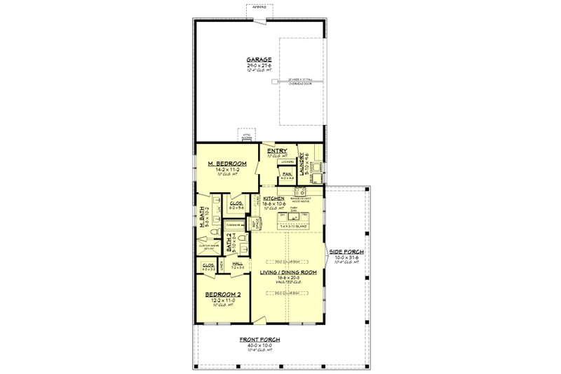 Home Plan - Floor Plan - Main Floor for Barndominium House Plan #430-347 - 2 bed, 2 bath