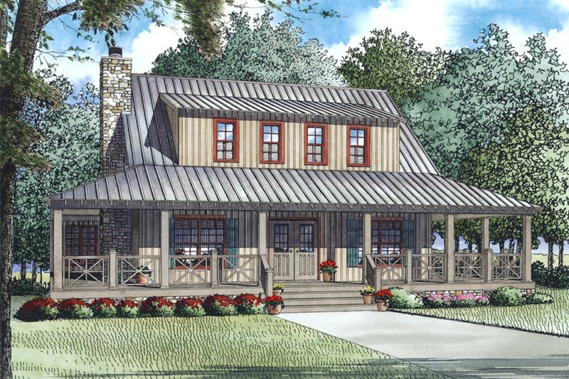 Country Style House Plan - 3 Beds 3 Baths 1792 Sq/Ft Plan #17-2558