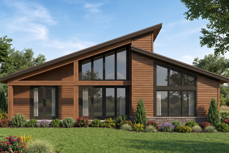 House Plan Design - Exterior - Rear Elevation for Modern House Plan #923-518 - 3 bed, 2 bath