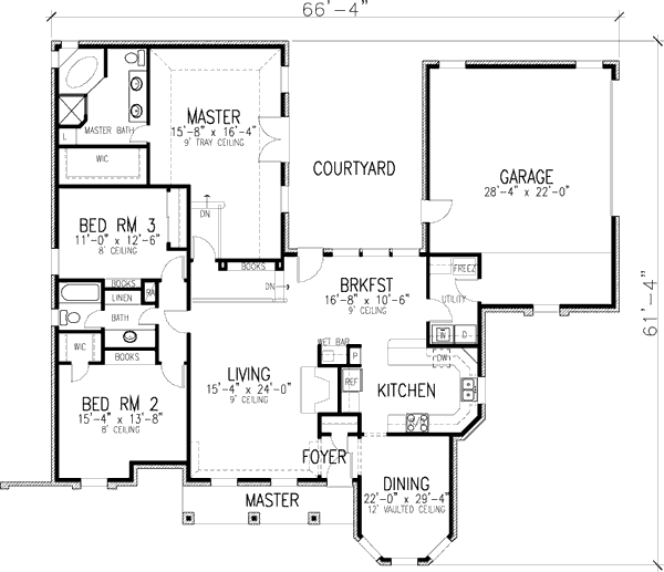 Architectural House Design - European Floor Plan - Main Floor Plan #410-386
