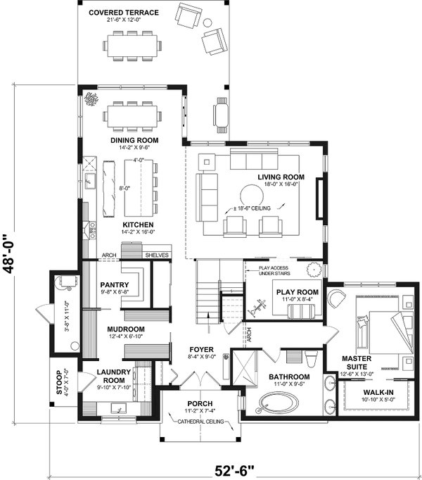 House Blueprint - Farmhouse Floor Plan - Main Floor Plan #23-2860