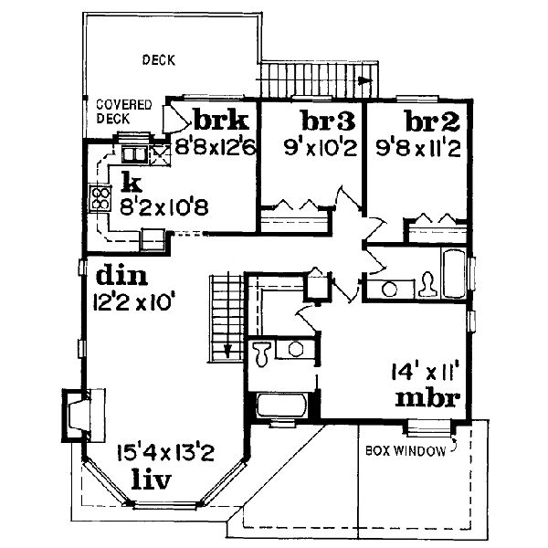 Traditional Floor Plan - Upper Floor Plan #47-234