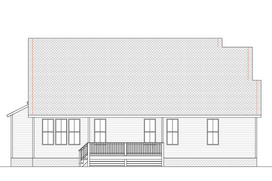 Exterior - Rear Elevation for Country House Plan #1080-17 - 3 bed, 2.5 bath