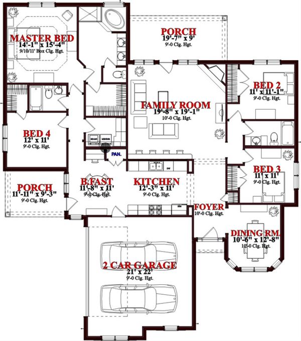 Traditional Floor Plan - Main Floor Plan #63-306