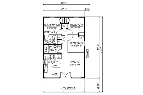 Floor Plan - Main Floor for Cabin House Plan #1061-25 - 3 bed, 2 bath