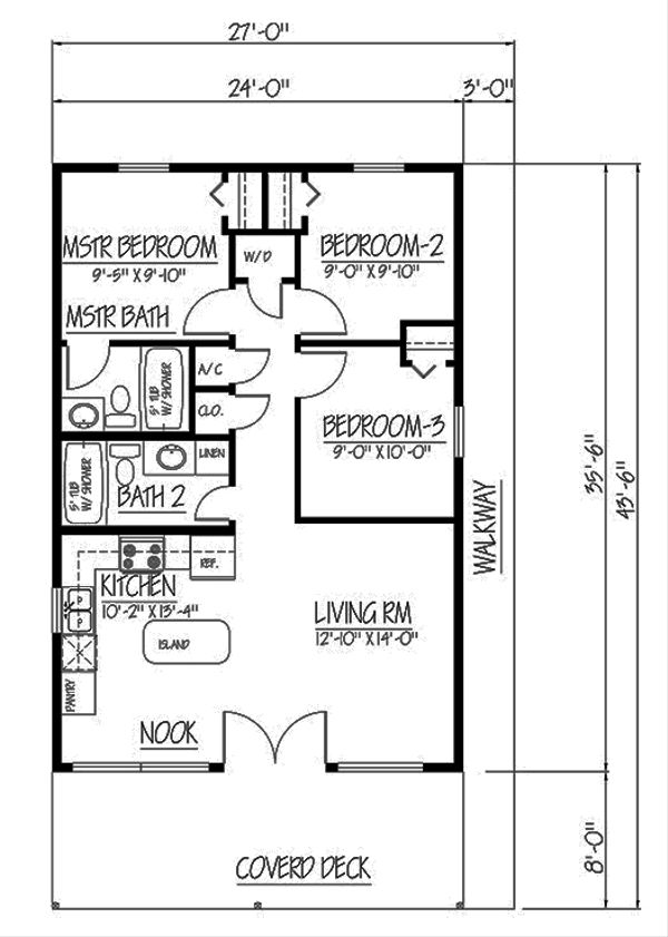 Home Plan - Cabin Floor Plan - Main Floor Plan #1061-25