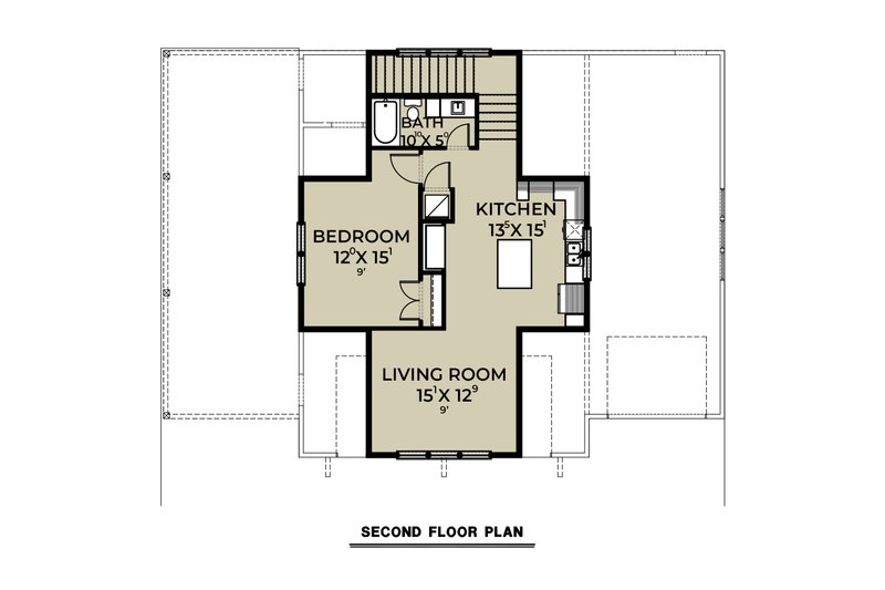 House Plan Design - Floor Plan - Upper Floor for Farmhouse House Plan #1070-198 - 1 bed, 1 bath