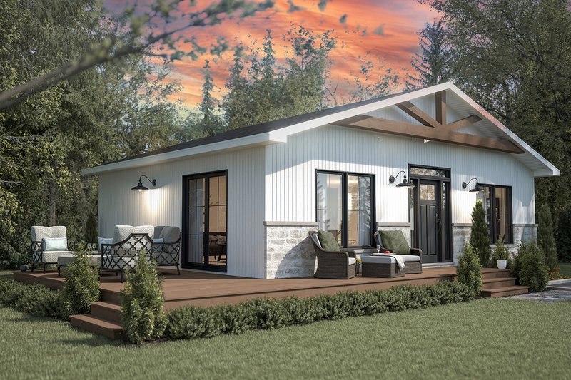 Architectural House Design - Exterior - Front Elevation 3 for Cottage House Plan #23-2887 - 2 bed, 1 bath