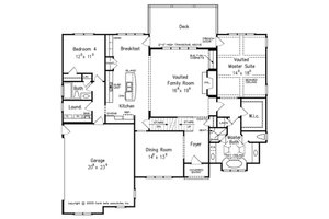 Floor Plan - Main Floor for European House Plan #927-18 - 4 bed, 3 bath