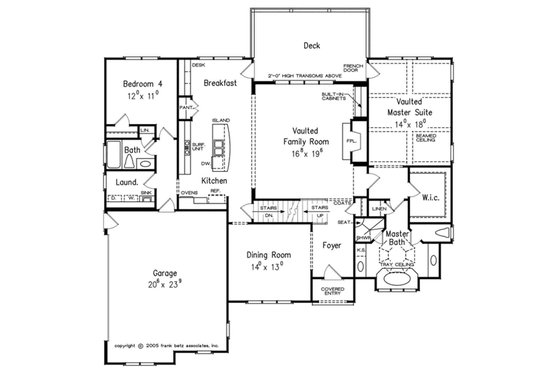 Floor Plan - Main Floor for European House Plan #927-18 - 4 bed, 3 bath