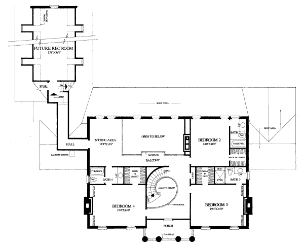 Home Plan - Classical Floor Plan - Upper Floor Plan #137-242