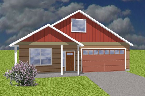 Exterior - Front Elevation for Ranch House Plan #423-70 - 4 bed, 2 bath