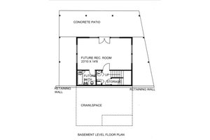 Floor Plan - Lower Floor for Cabin House Plan #117-944 - 3 bed, 2.5 bath