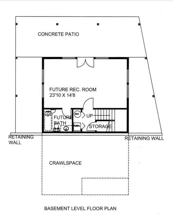 Cabin Floor Plan - Lower Floor Plan #117-944