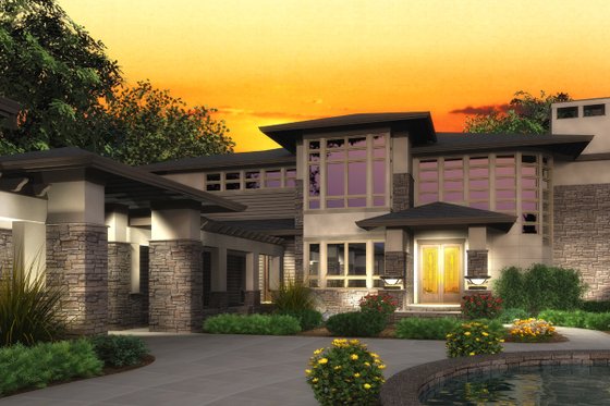Exterior - Other Elevation 3 for Modern House Plan #132-221 - 4 bed, 4.5 bath