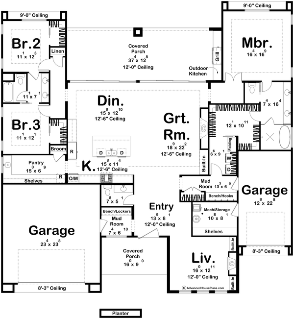 Home Plan - Modern Floor Plan - Main Floor Plan #455-705