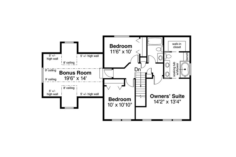 Dream House Plan - Floor Plan - Upper Floor for Colonial House Plan #124-360 - 3 bed, 2.5 bath